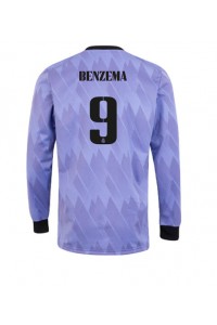 Fotbalové Dres Real Madrid Karim Benzema #9 Venkovní Oblečení 2022-23 Dlouhý Rukáv